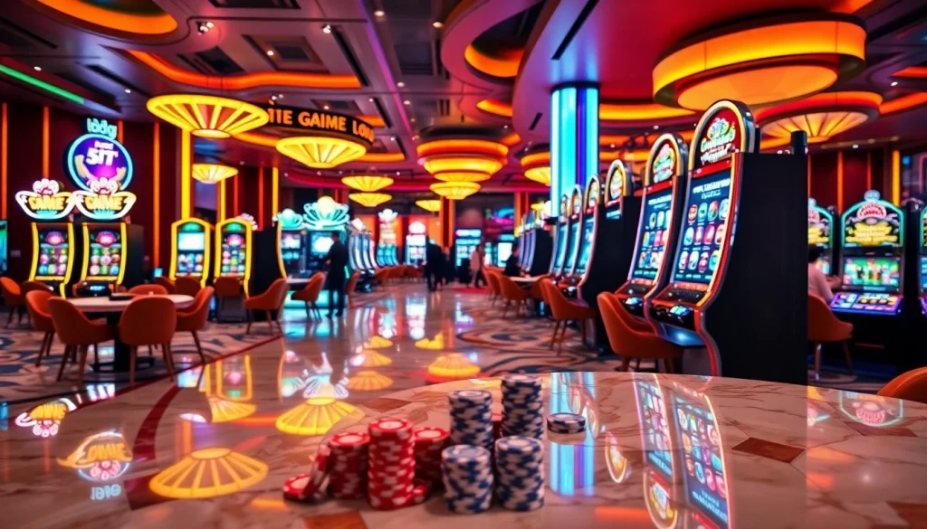 Experience the excitement of gambling with a vibrant BDG game login, showcasing players at thrilling casino tables.