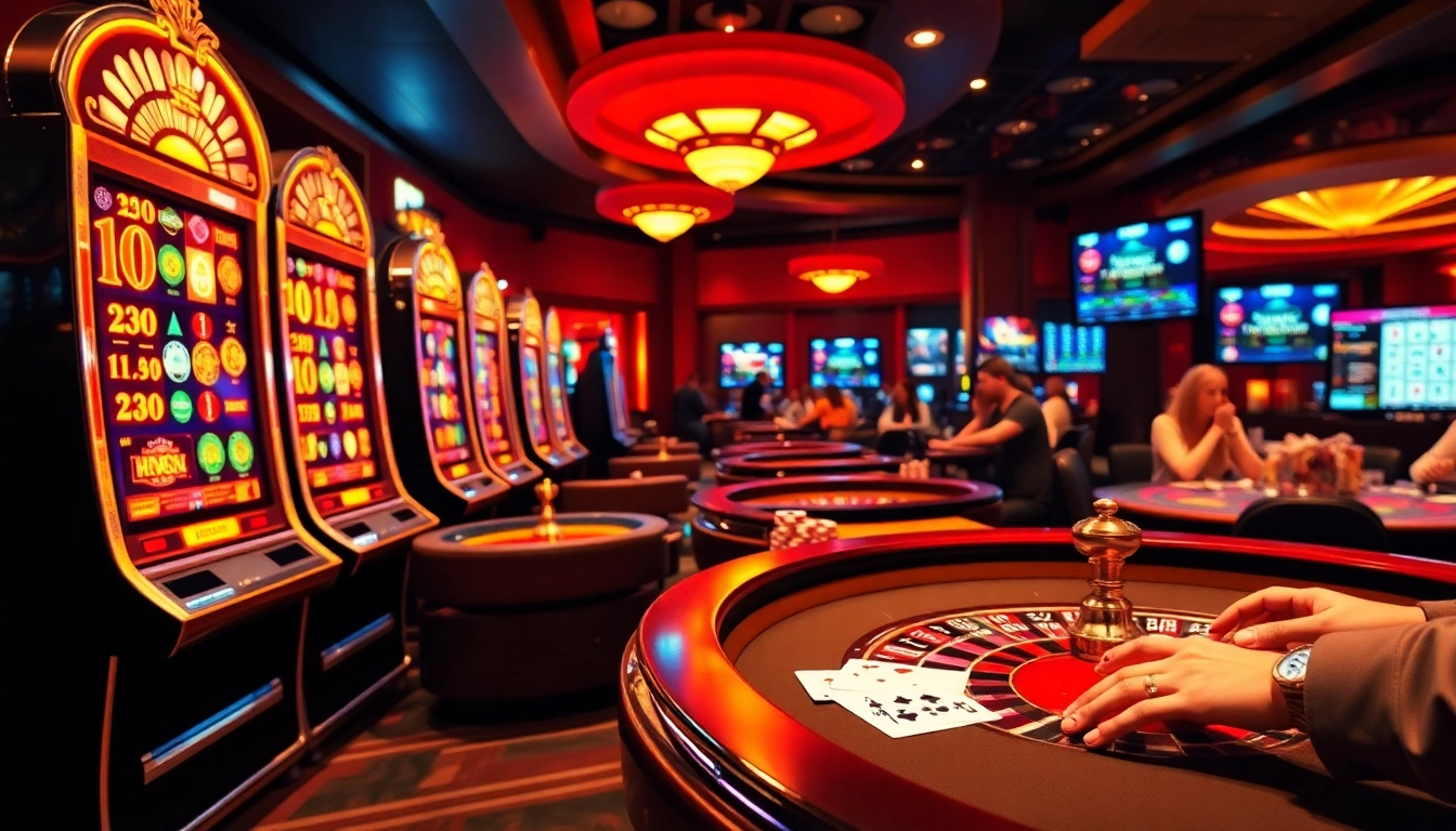 Experience the thrill of "trang chủ qq88" at an online casino with vibrant gaming tables and exciting slot machines.